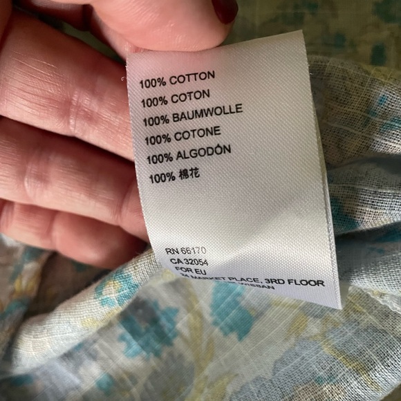 Free People Wild Gardenia Floral Ruffle Tunic Button Down Shirt Blouse S Small - Picture 12 of 12